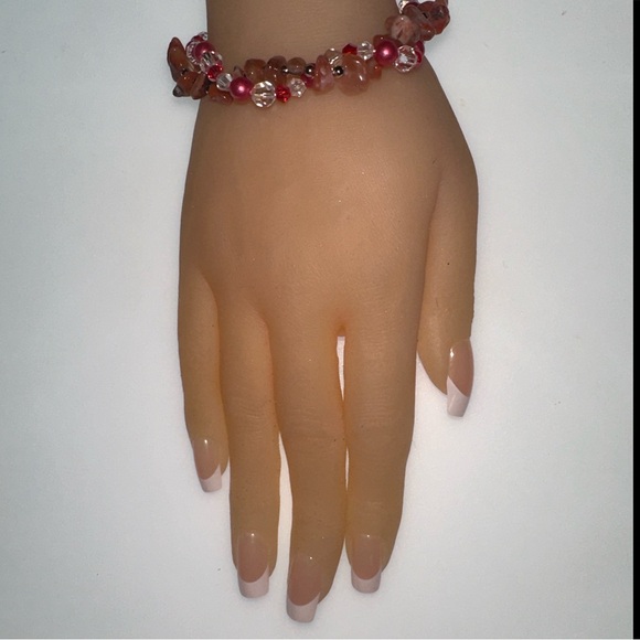 Red Onyx Twisted Beaded Bracelet - Picture 3 of 6